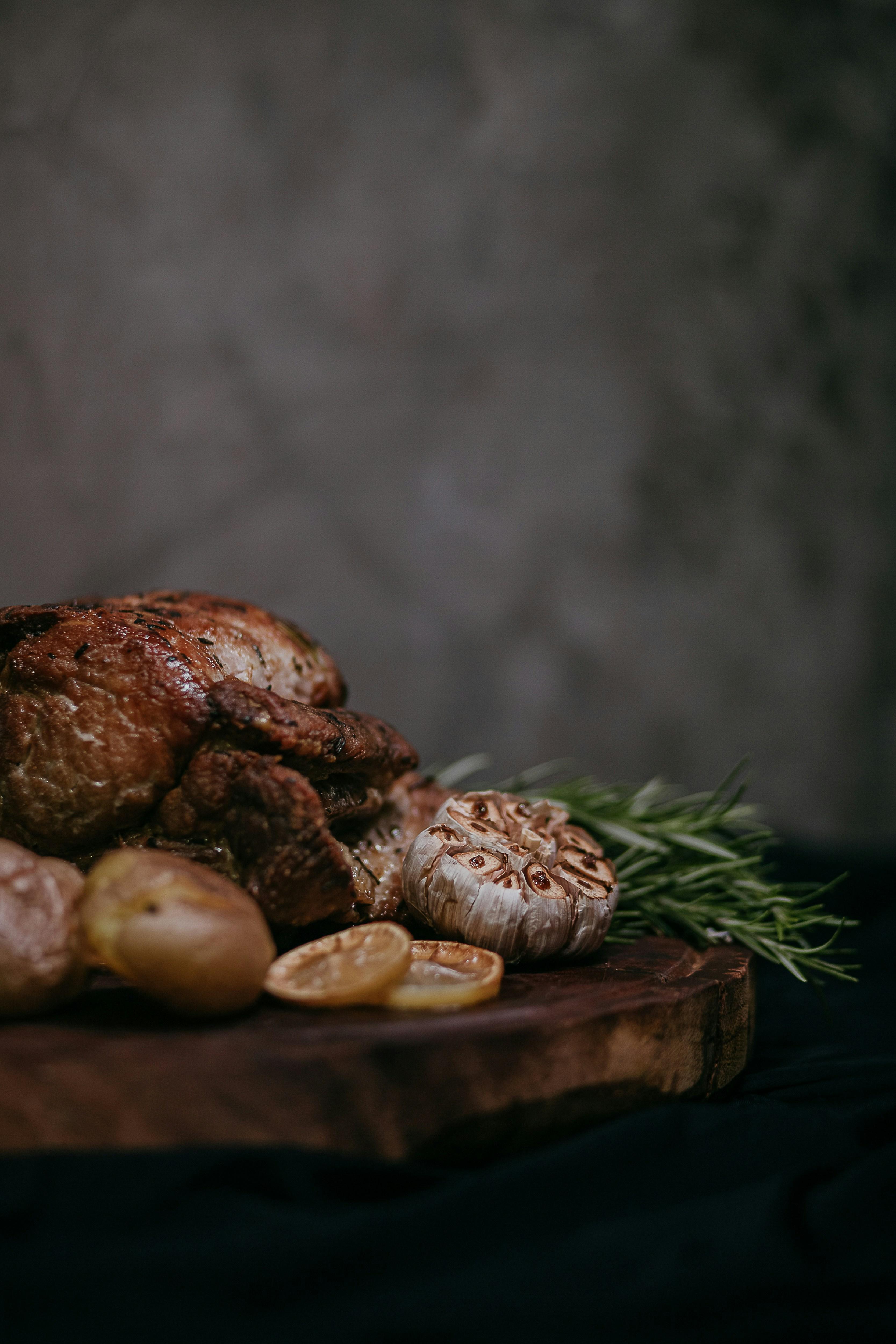 Carved lamb shoulder with herbs